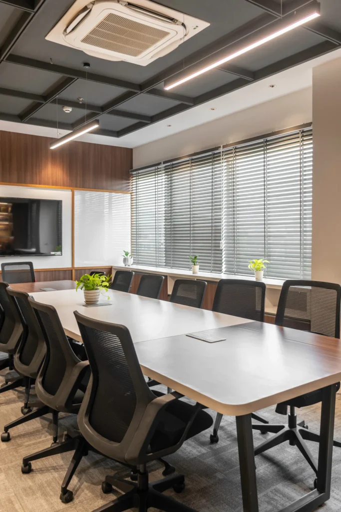 Modern conference room prepared for institutional decision-making